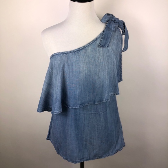 Anthropologie Tops - NWOT Cloth & Stone Chambray One Shoulder Tank